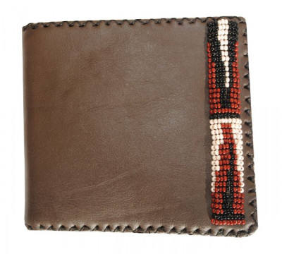 portefeuille ethnique en cuir de vachette 2013